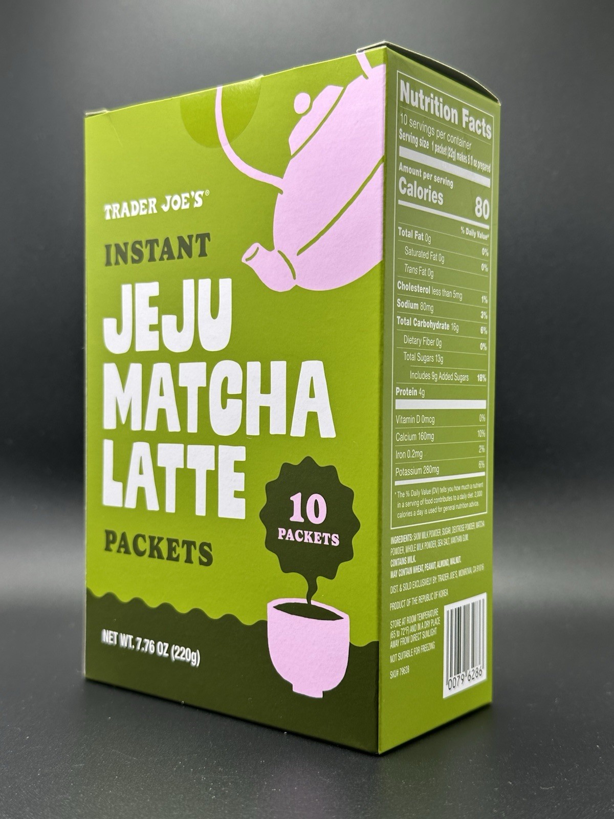 Trader Joe’s Jeju Instant Matcha Latte Packets 10ct 7.76oz NEW IN HAND KOREA