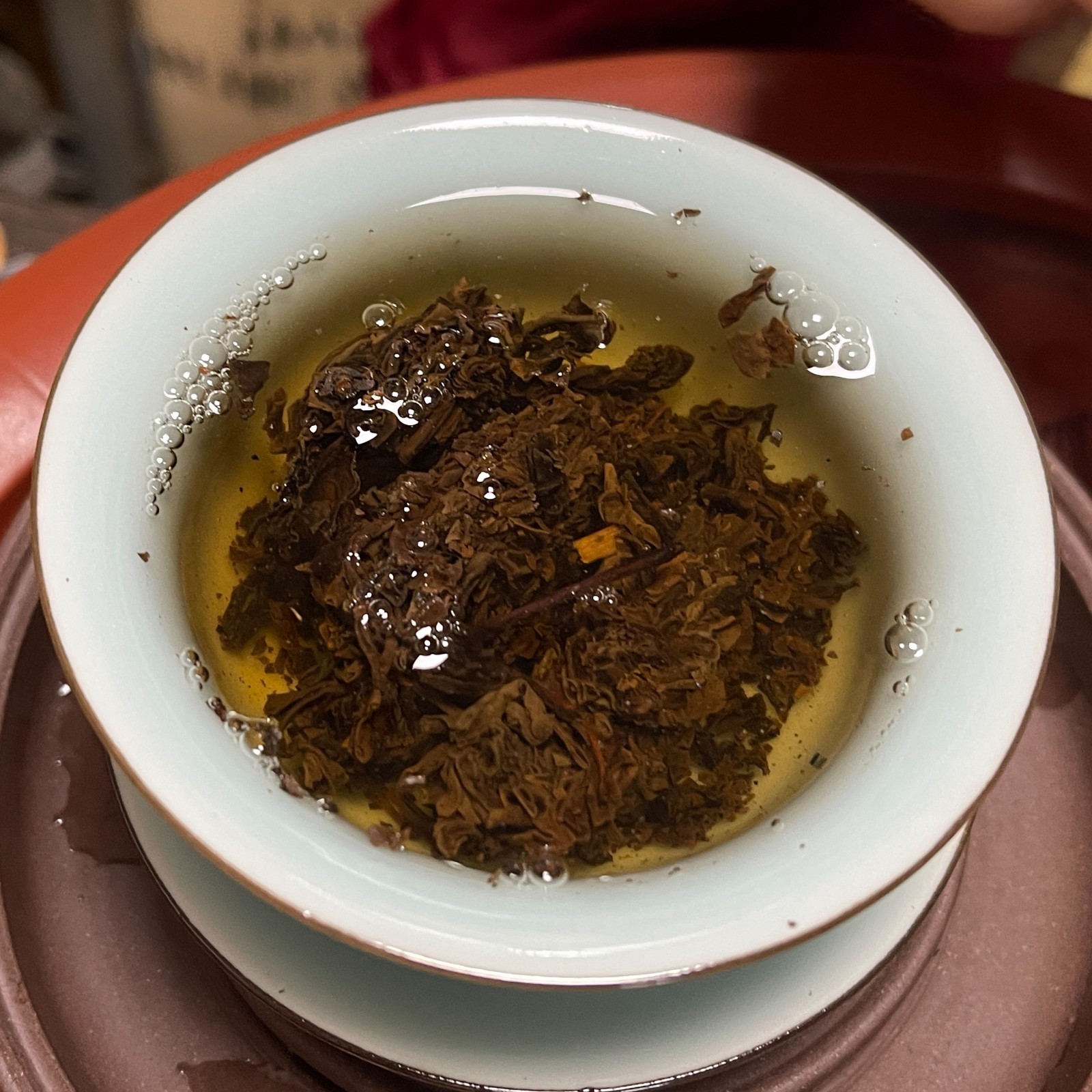China Tea 1990s Hong Kong Commissioned Da Lan Yin Raw Pu-erh Tea Cake, 357g