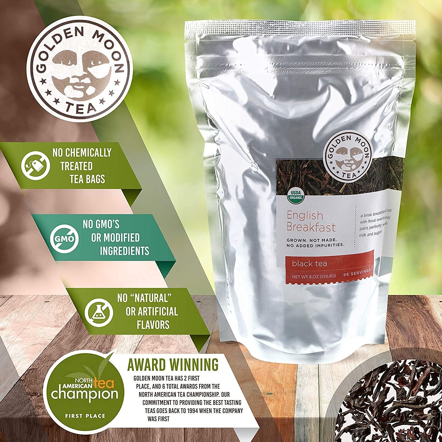 French Breakfast Black Tea – Loose Leaf Non GMO – 1 Pound 192 Servings