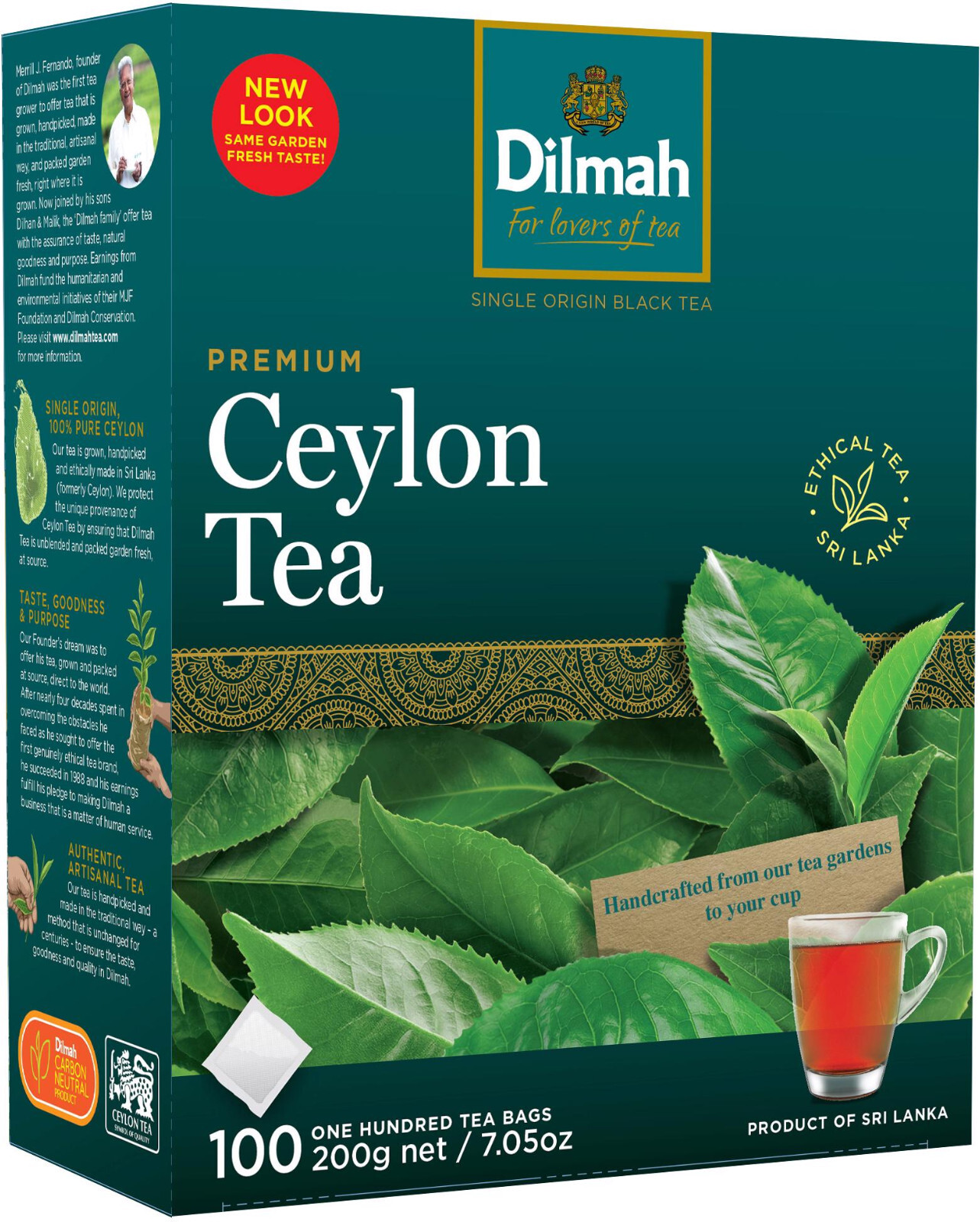 DILMAH PREMIUM CEYLON TEA Single Origin Sri Lanka Black Tea (100 servings)