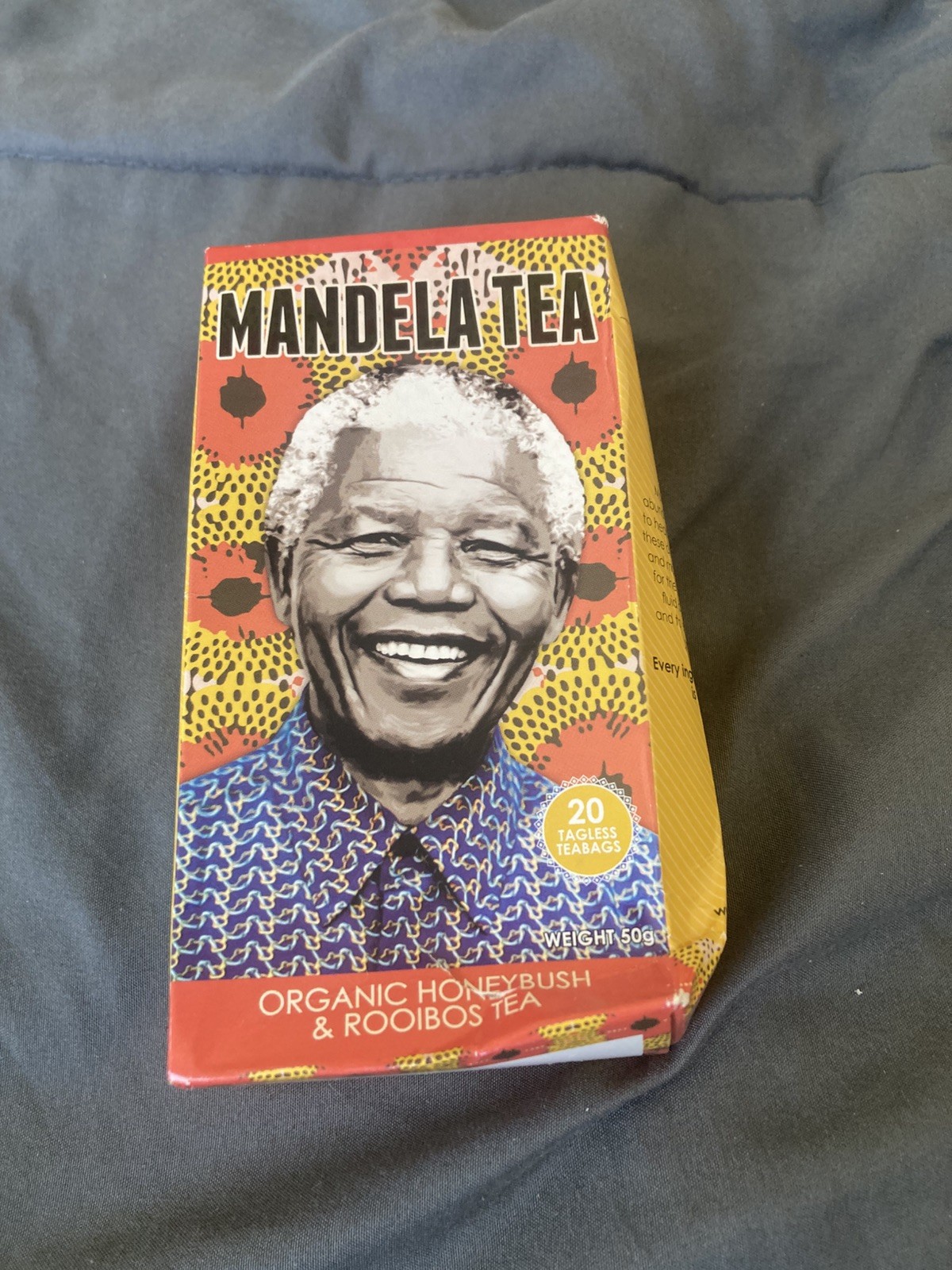 Nelson Mandela 20 Teabags In Box New Organic Honeybush & Rooibos BB10/26