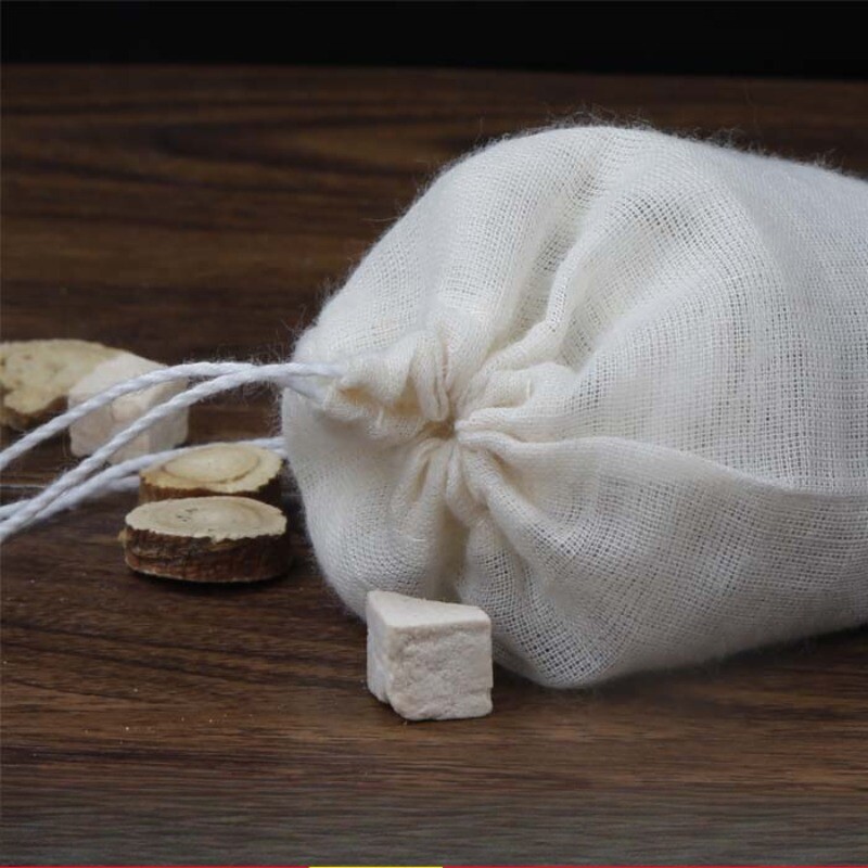 50pcs 10x15cm Cotton Tea Bags Gauze Filter Bags Drawstring Tea Bags Marinade Bag