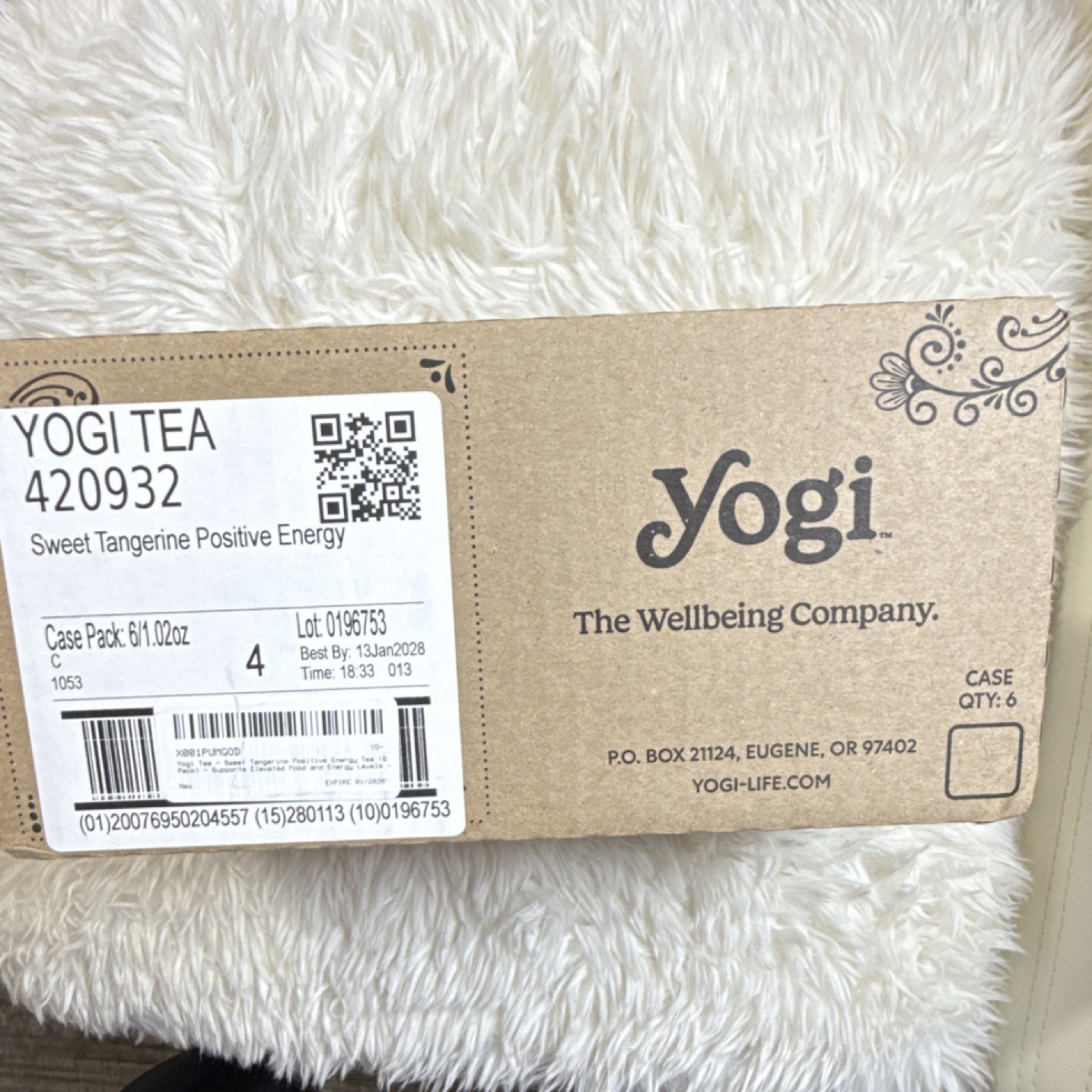 Yogi Sweet Tangerine Positive Energy Tea 6 Pack 1.02oz Pantry Exp 13Jan2028