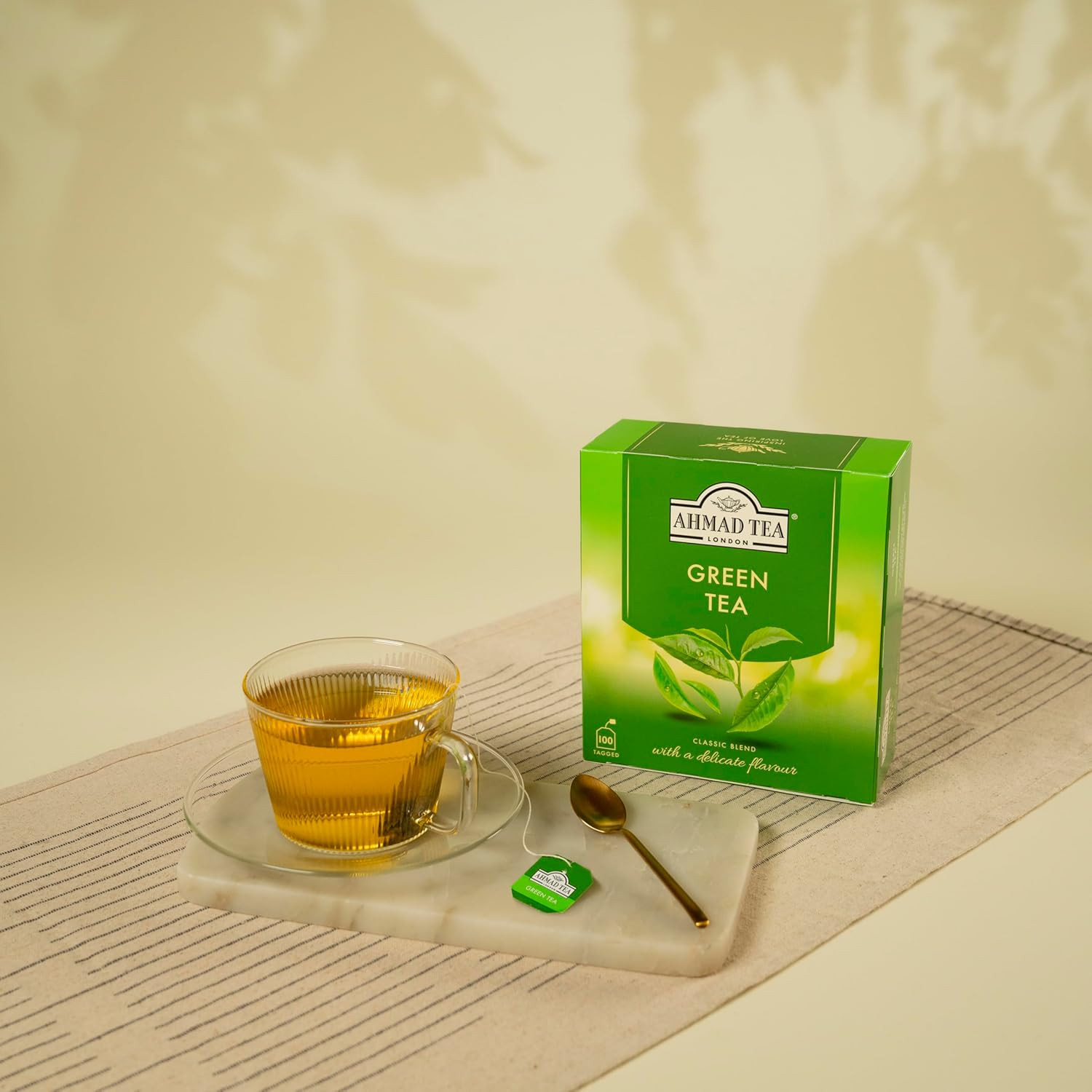 Pure Green Tea 100 Tagged Teabags 100 Count Quality Chinese Green Tea