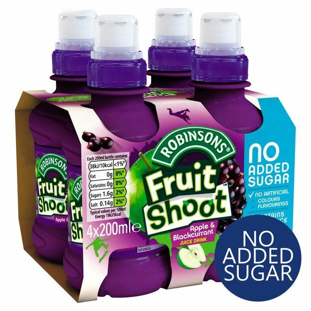 Robinsons Fruit Shoot Apple & Blackcurrant No Added Sugar – 4 x 200ml