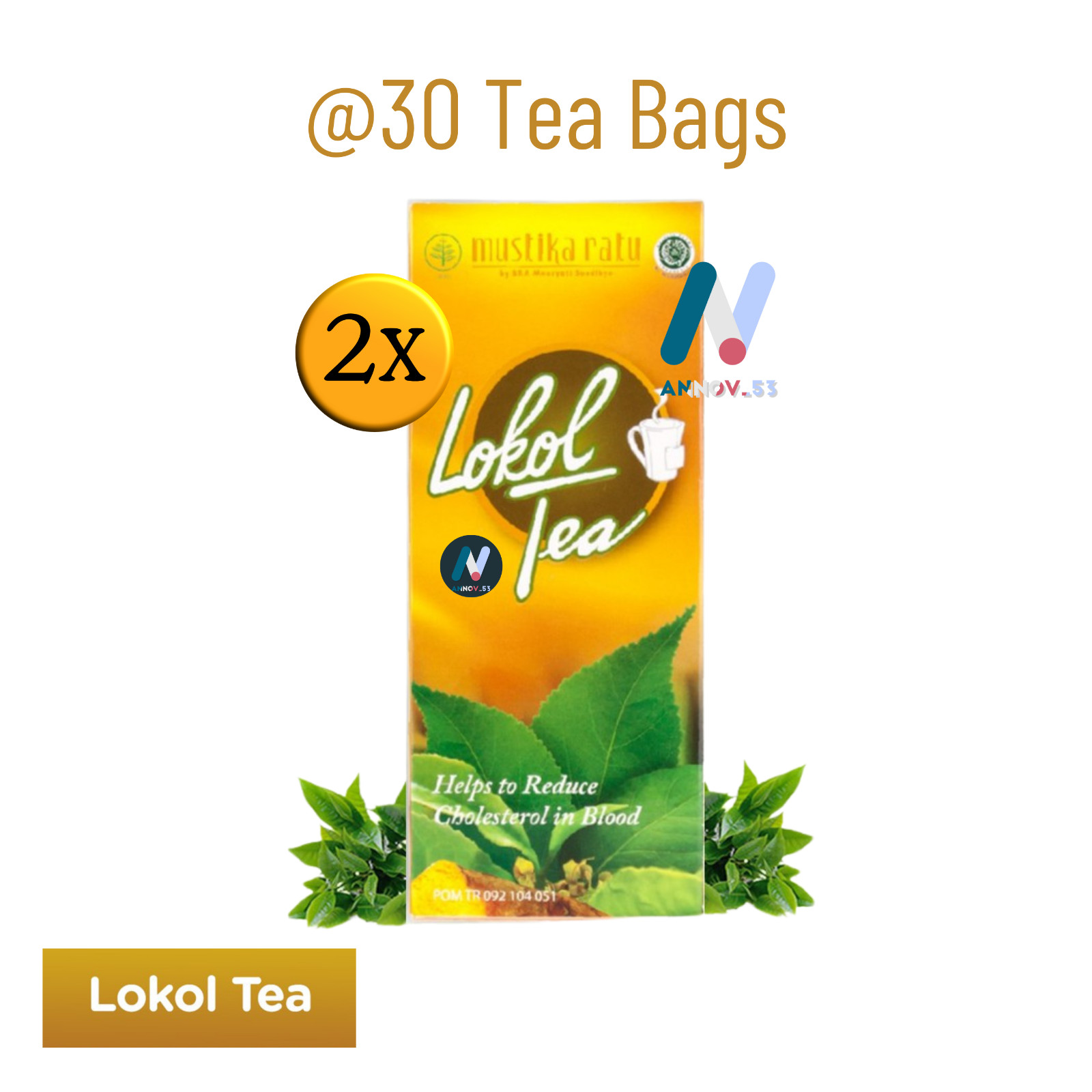 MUSTIKA RATU Lokol Tea Herbal Turmeric Curcumin Lower Cholesterol Healthy 2Pax