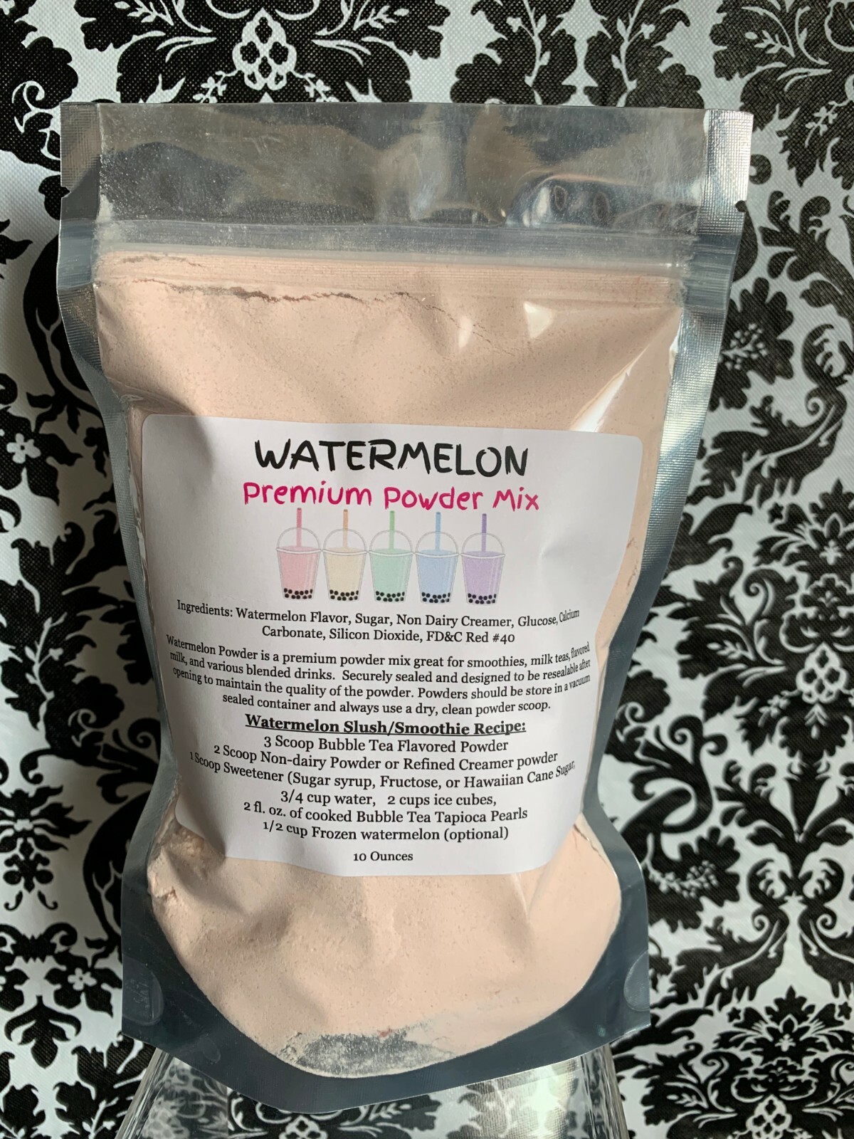 Premium WATERMELON Powder Mix Boba Bubble Tea Tapioca Pearl Smoothie Slushy New