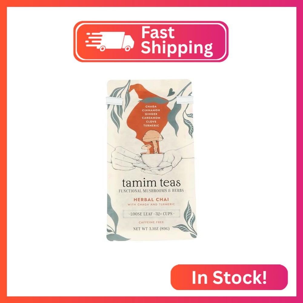 Herbal Chai with Chaga Mushroom | TAMIM TEAS Chaga Chai | Handcrafted in the USA