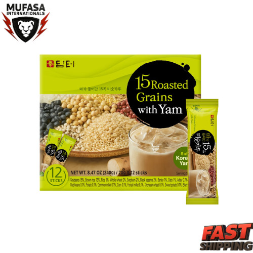 Damtuh Korean 15-Grain Roasted Grain & Yam Misugaru Powder, 12 Count