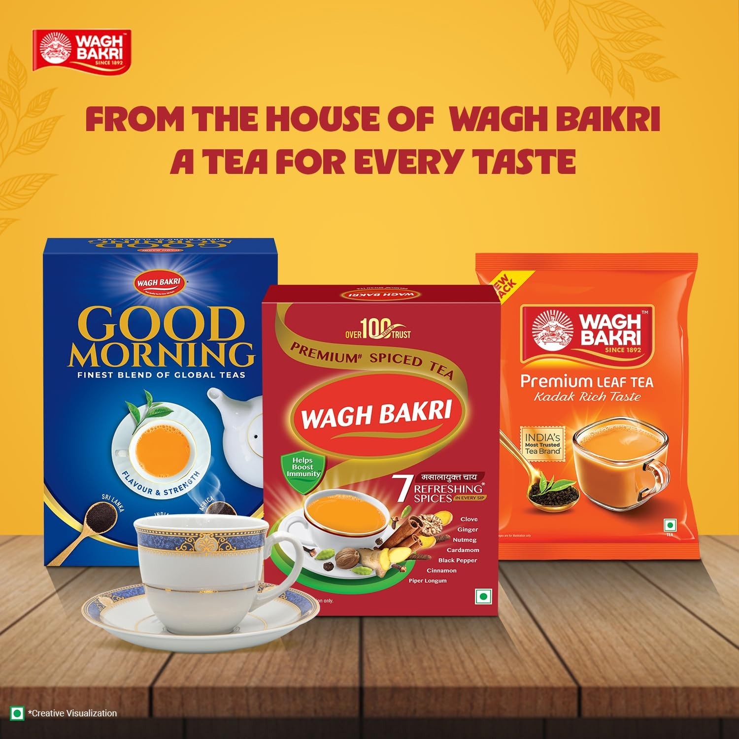 Wagh Bakri Premium Spiced Tea | With 7 Refreshing Spices |250 Gram