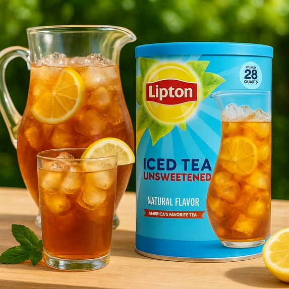 Lipton Unsweetened Instant Iced Tea Mix, Makes 28 Quarts (2.76 oz Canister).