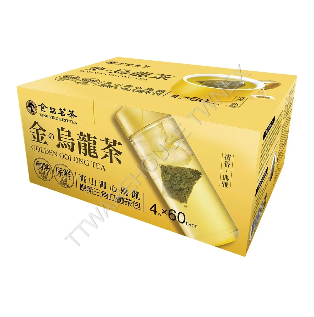 NEW King Ping Golden Oolong Tea 4 g X 60-Piece 金品茗茶 金烏龍立體茶包 4公克 X 60包入