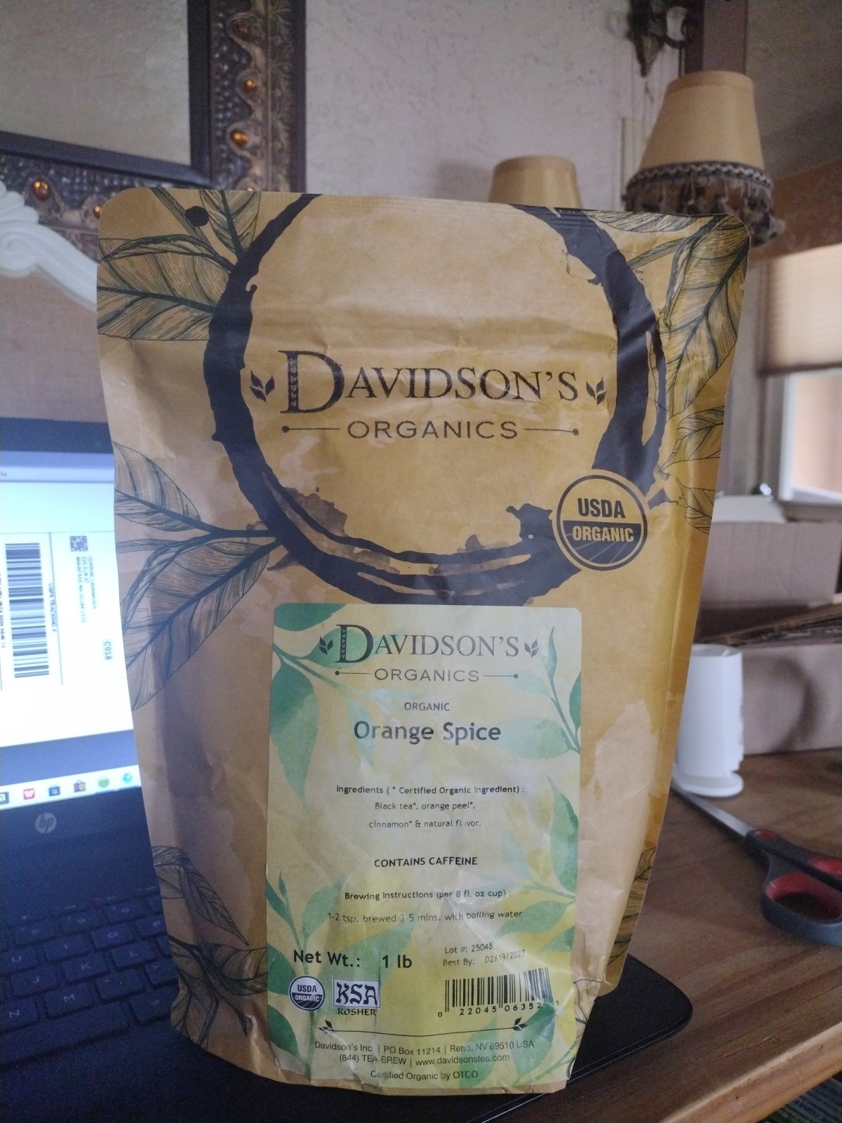 Davidson’s Organic Herbal Orange Spice Loose Leaf Tea 1 Lb Bag FREE SHIP BB 2/27