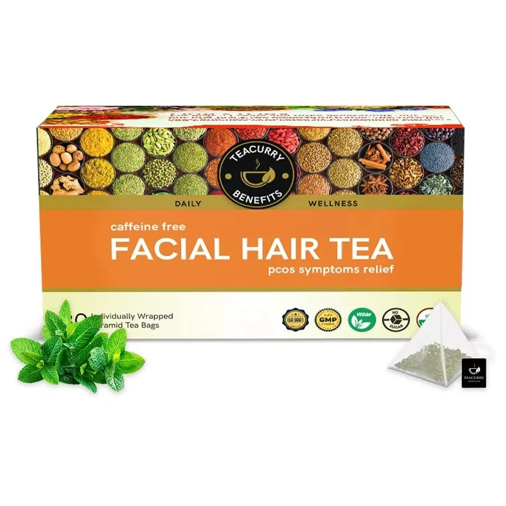 TEACURRY PCOS Tea (30 Tea Bags) Facial Hair Tea , with fast ship