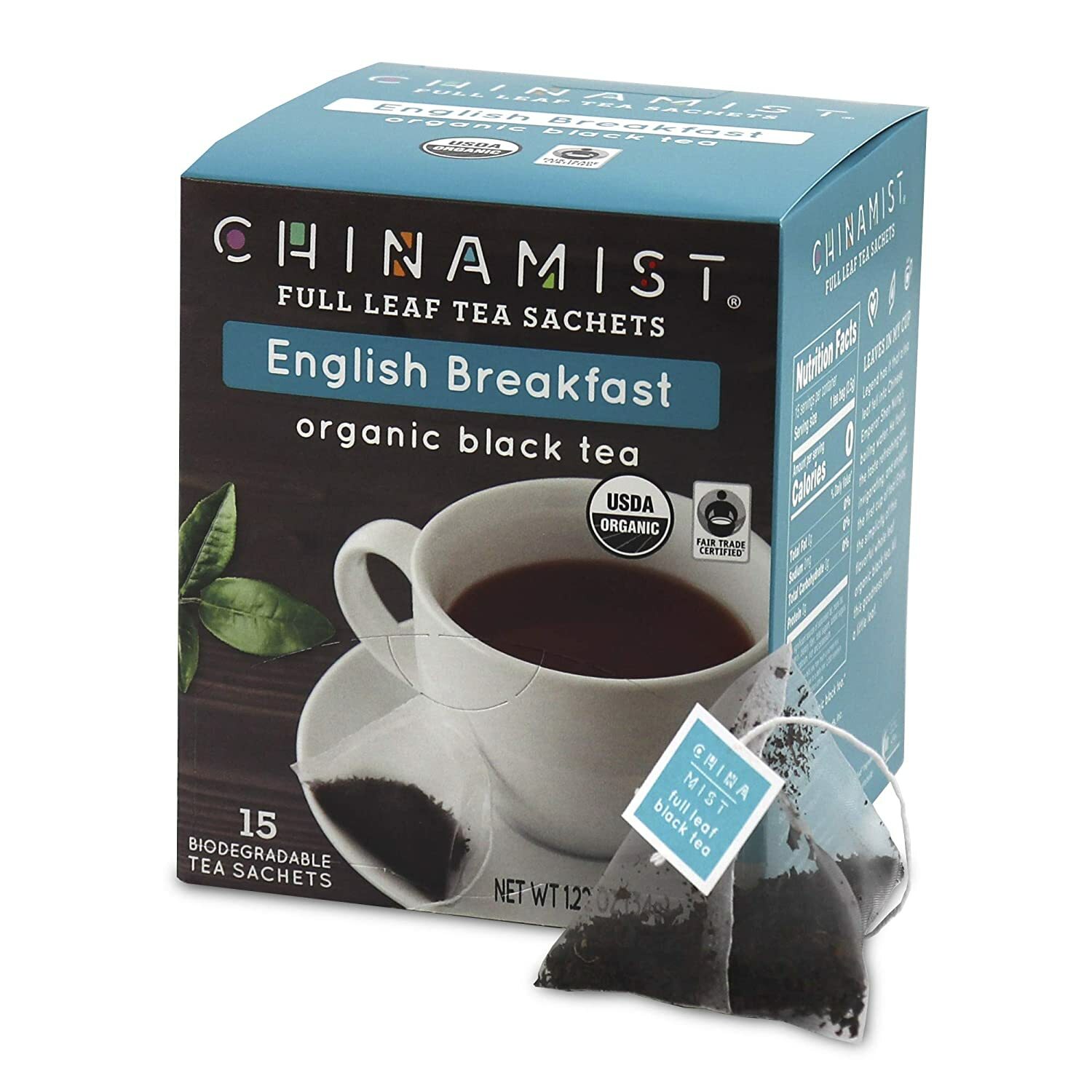 China Mist English Breakfast Organic Black Tea, 6/15 count boxes
