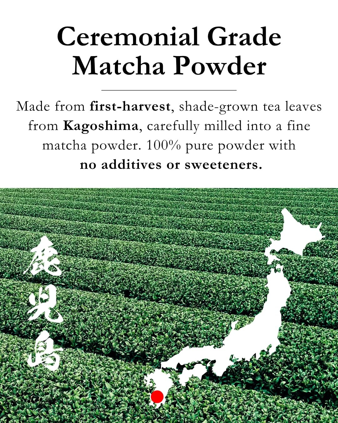 Kagoshima Matcha Powder 1.06 oz Ceremonial Grade – First Harvest – Smooth Umami