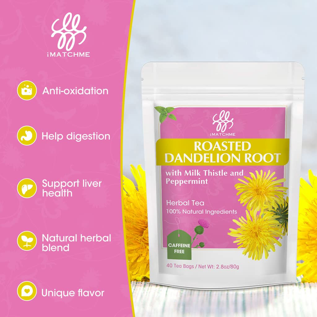 Premium Roasted Dandelion Root Tea with Milk Thistle and Peppermint – Herbal Tea