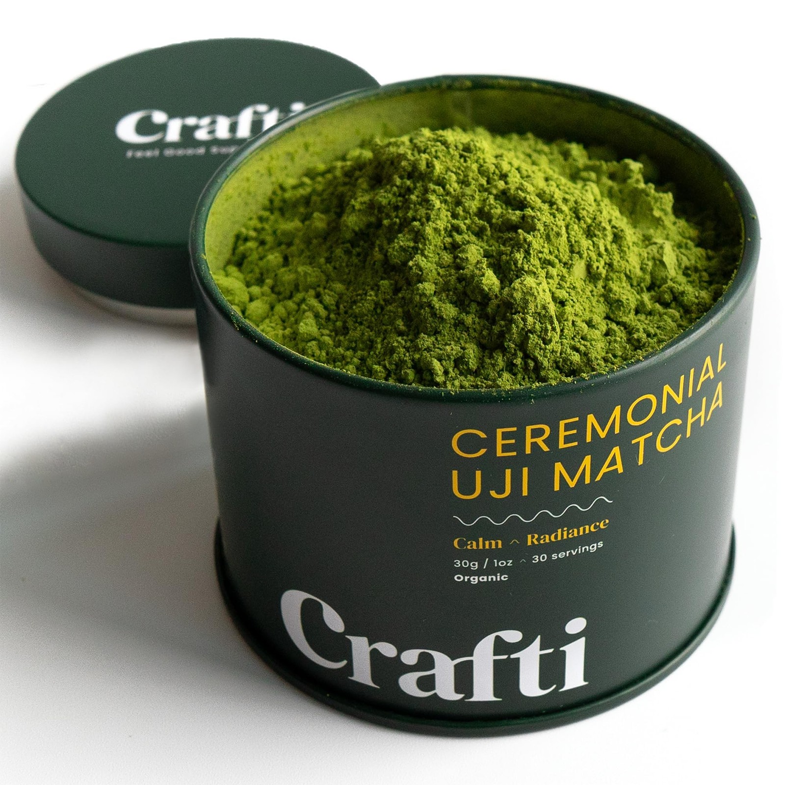 Crafti Ceremonial Grade Matcha Powder (Organic) – Unsweetened 1.06 oz