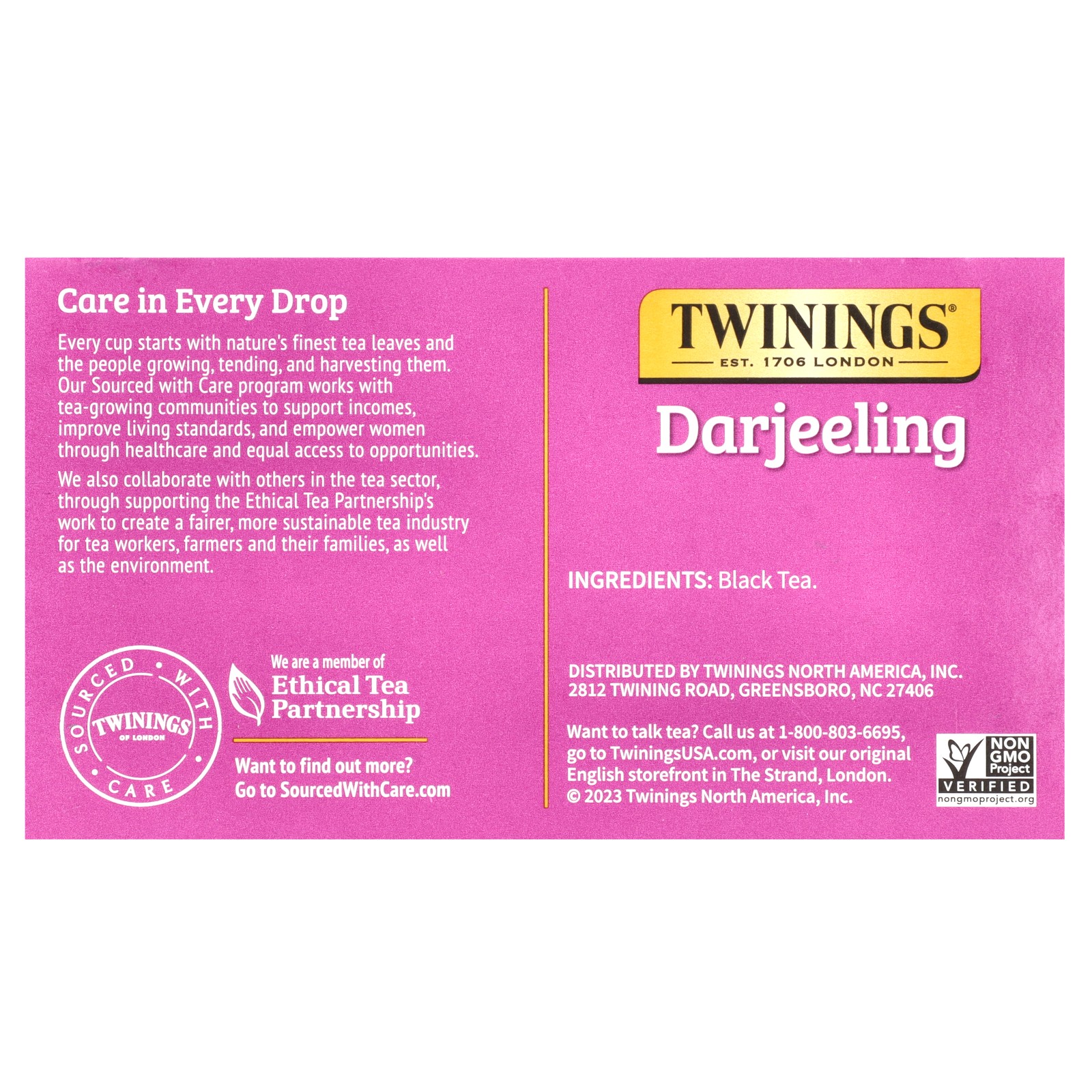 Pure Black Tea, Darjeeling, 50 Tea Bags, 3.53 oz (100 g)