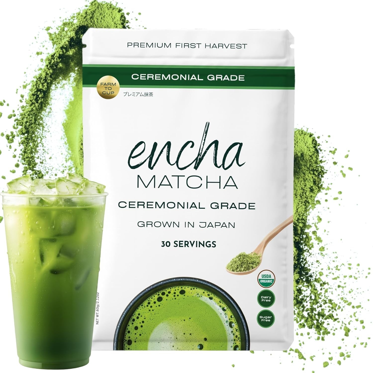 Encha Ceremonial Grade Matcha Powder – Organic First Harvest Japanese Matcha …