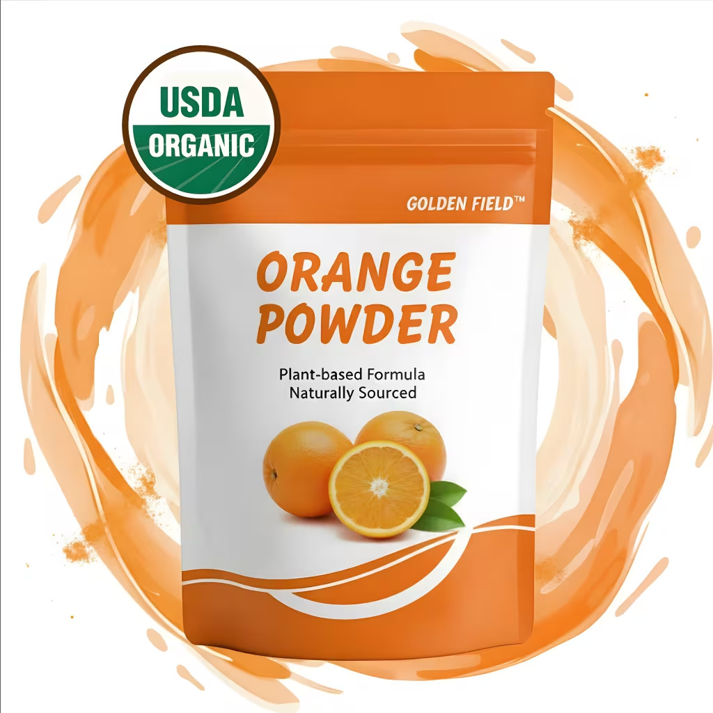 Natural Origin Orange Powder Made From Fresh Orange Zest And Pulp Smoothies