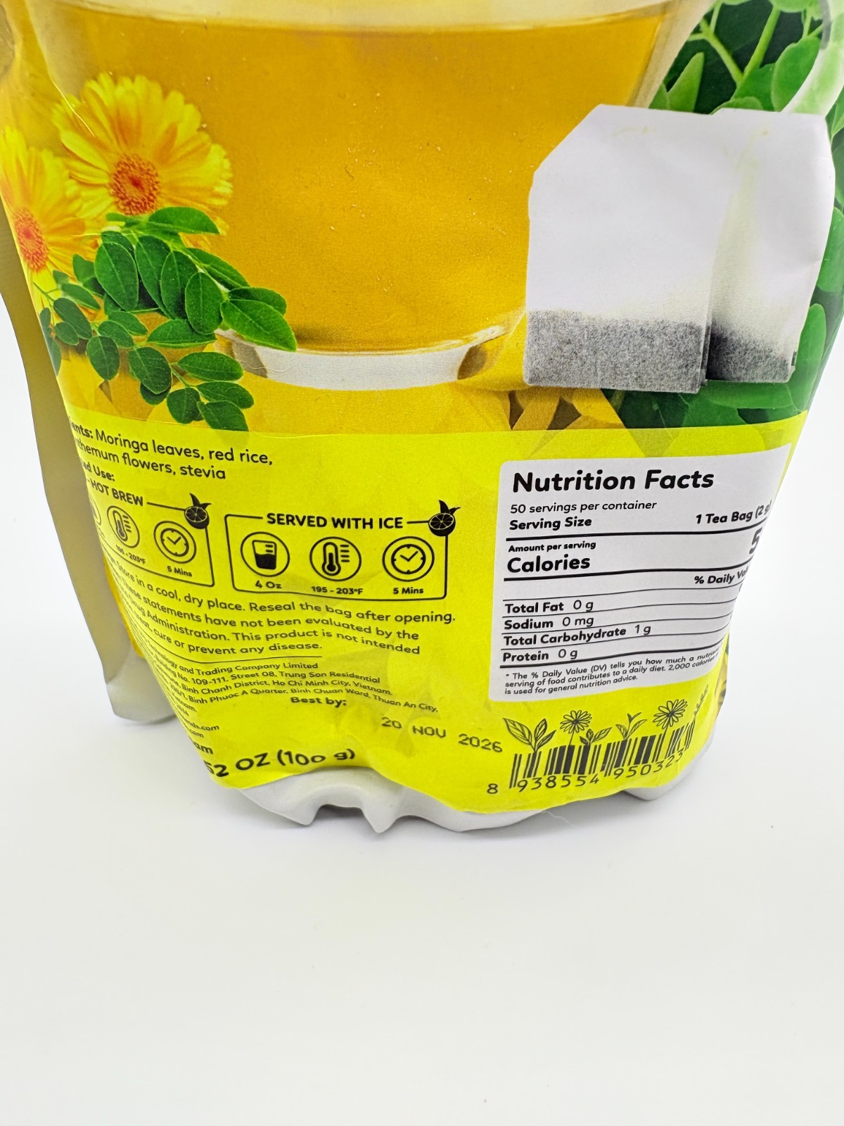 MORINGA Tea Bags 50 Count Sealed Bag Best by 11/2026