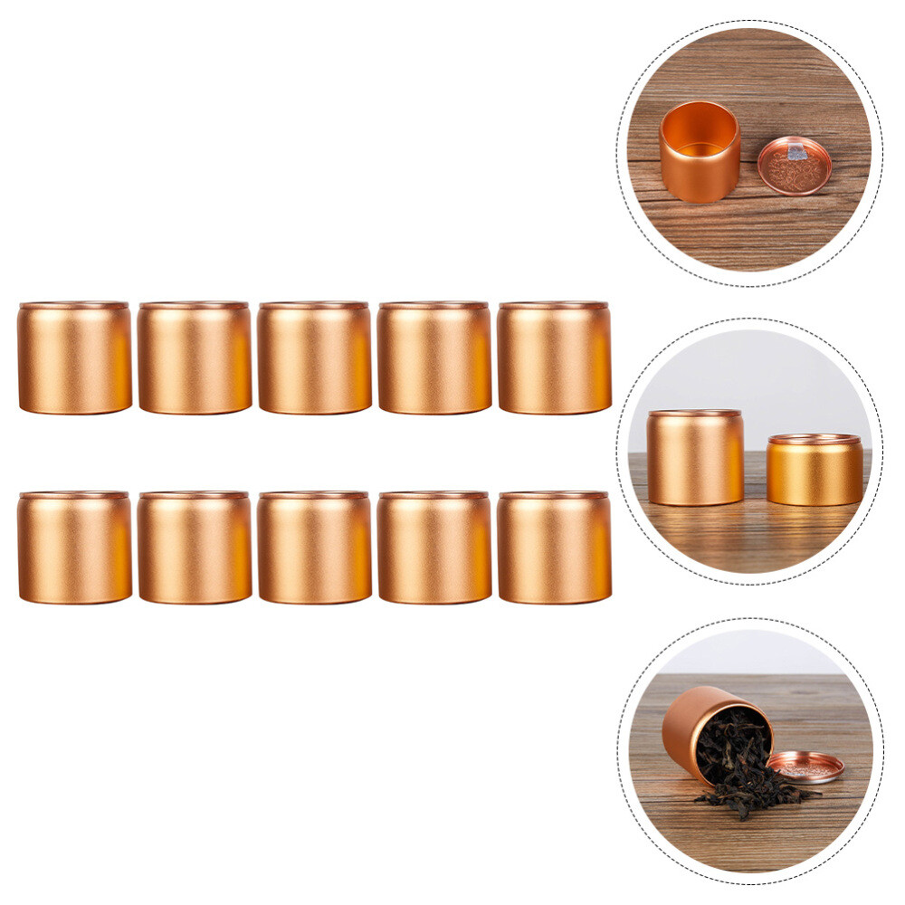 10Pcs Scented Tea Packaging Box Sealed Aluminum Can Candy Storage Jar Canister