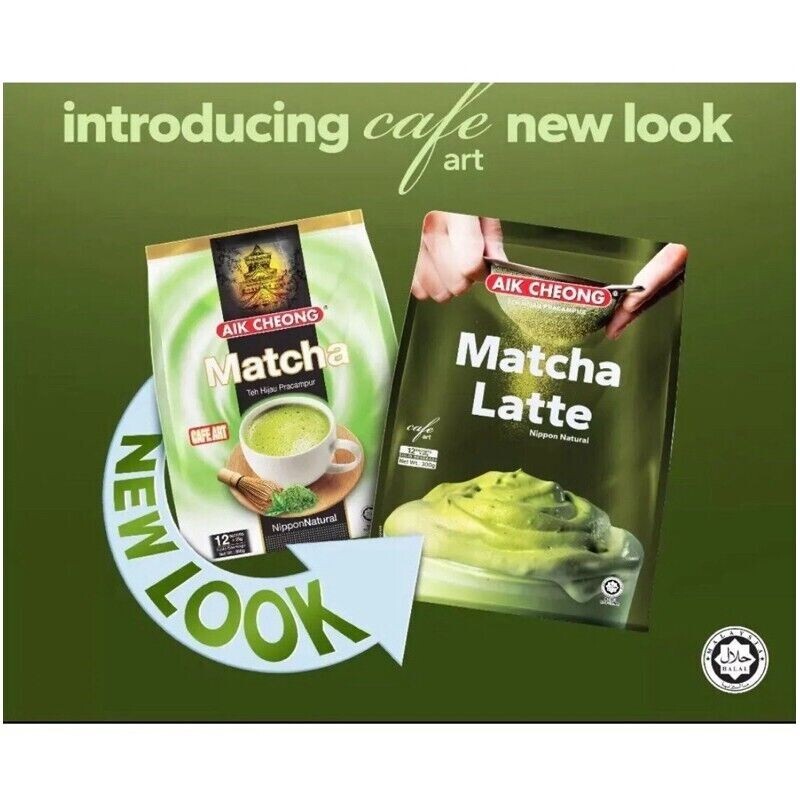 2 X INSTANT MATCHA LATTE 3 IN 1 TEA DRINK 24 SACHETS AIK CHEONG – FREE SHIPPING