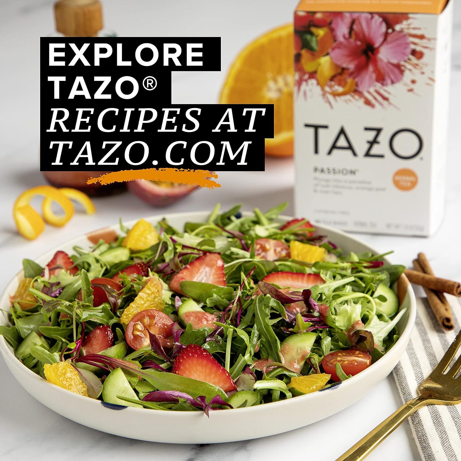 TAZO Passion Herbal Tea Bags, Iced or Hot, Caffeine-Free, 20 Total Tea Bags