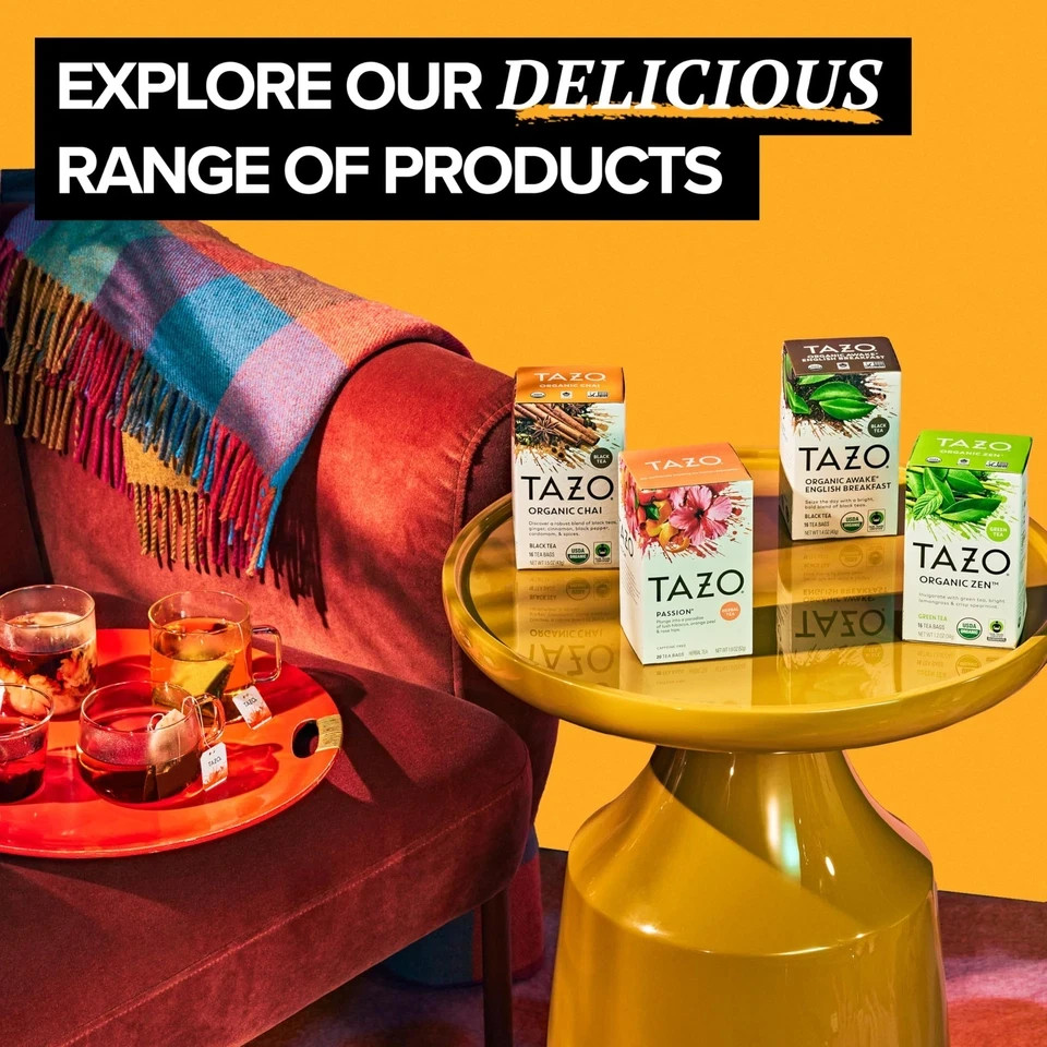 TAZO Organic Chai Black Tea Bags Chai Tea 96 Total Tea Bags 16ct – Pack of 6