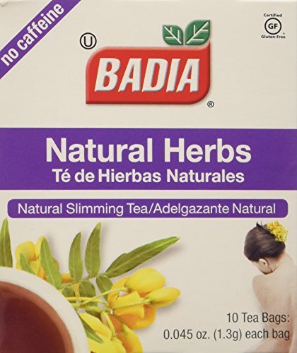 Badia Natural Herbs Natural Slimming Tea Caffeine-Free Bag – Box of 10 Tea Bags