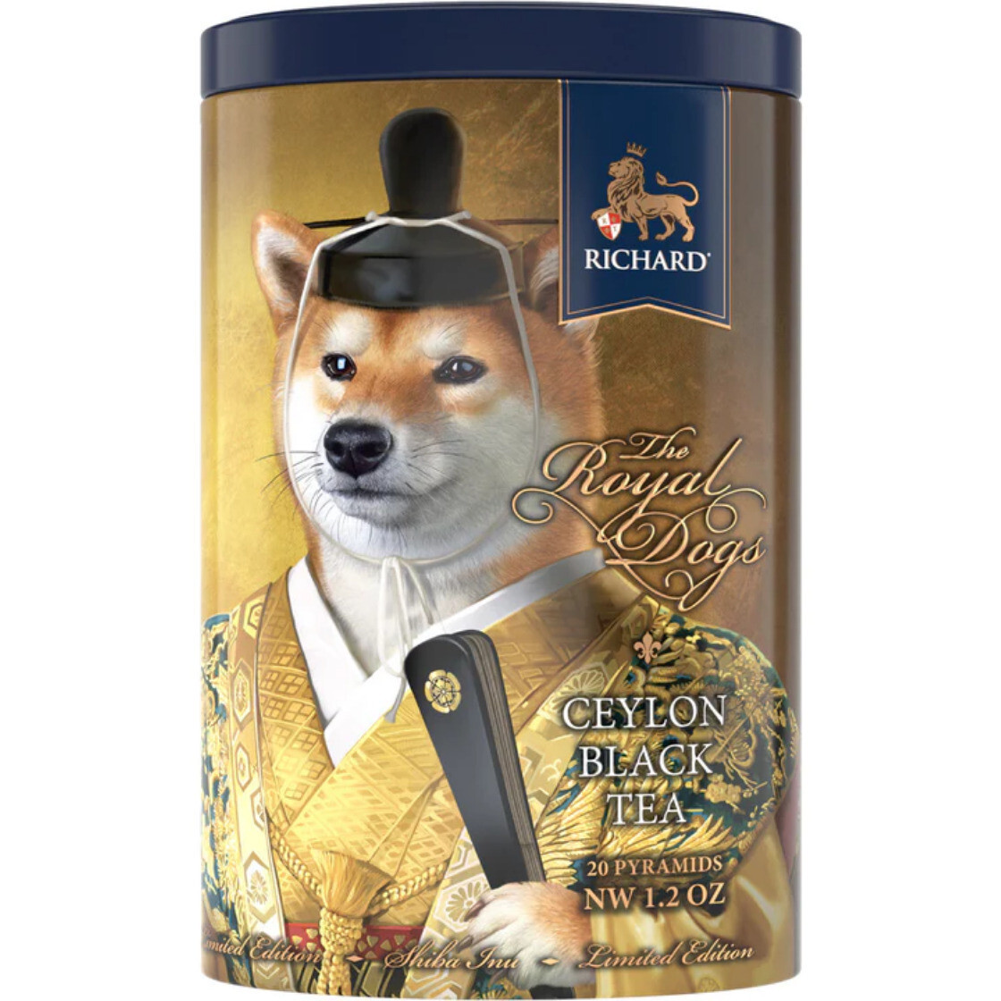 SHIBA INU 🐕RICHARD Royal Dogs Ceylon Black Tea 20 Pyramids GIFT TIN