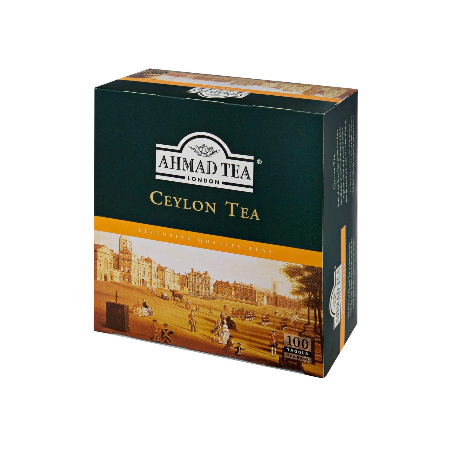 Ahmad Tea Ceylon Tagged Teabags, No Envelopes, 100 Count (Pack of 1)