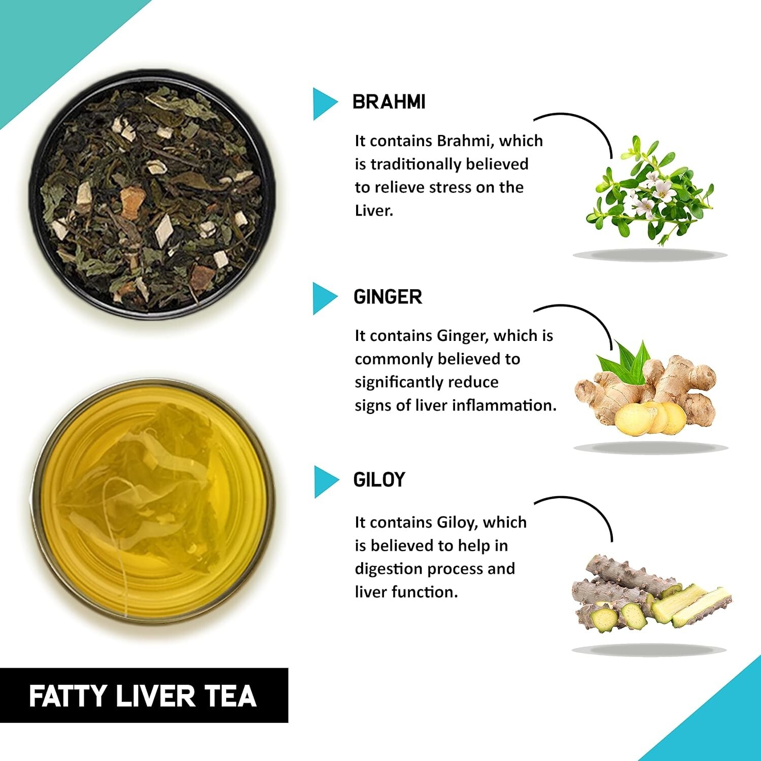TEACURRY Fatty Liver Tea (1 Month Pack, 30 Tea Bags) – Helps With Fatty Liver