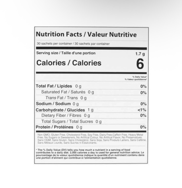 Nutriplus Serenity Herbal Powder Tea Lemon Flavor 30 Sachets Non GMO Gluten Free