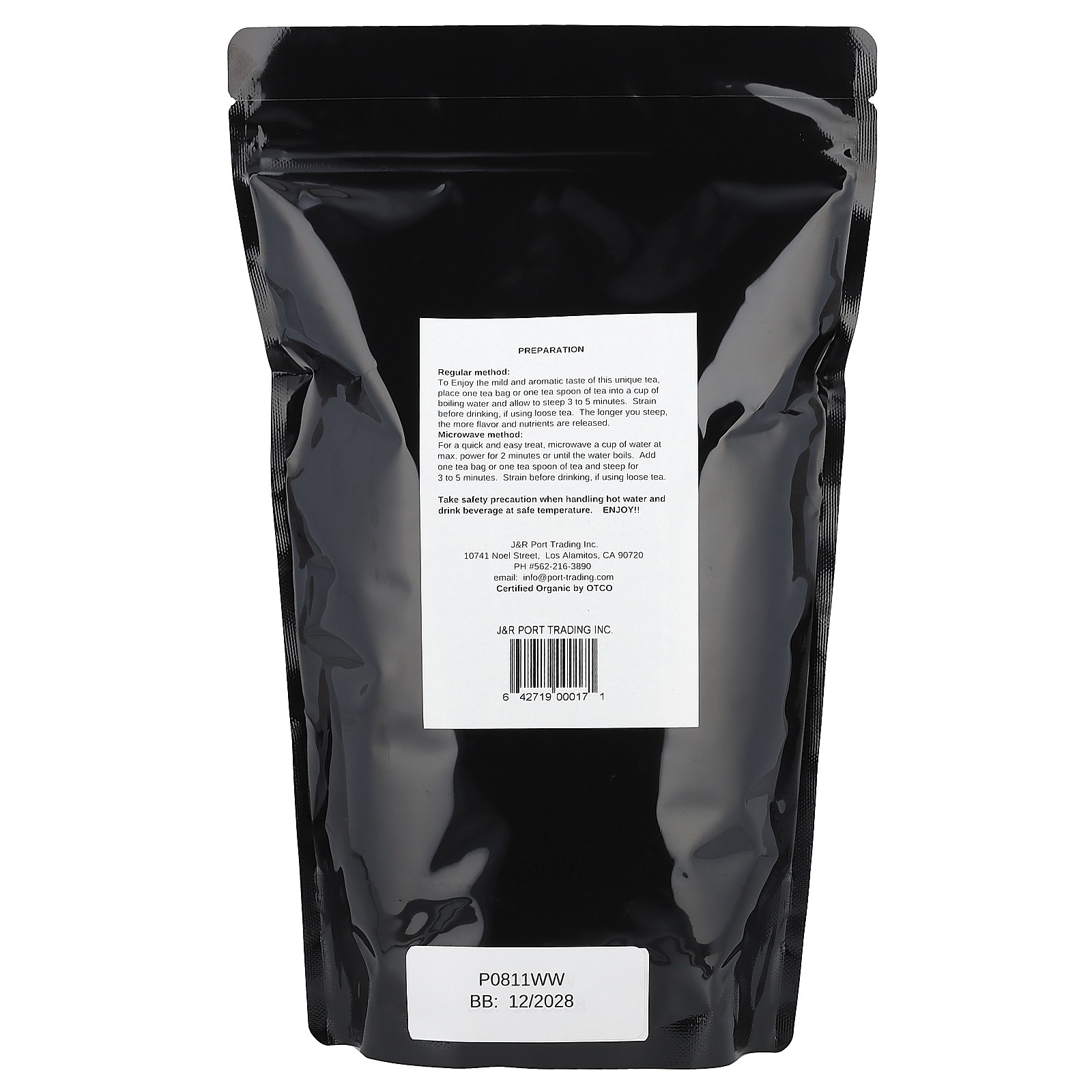 Port Trading Co Organic Rooibos Tea Caffeine Free 1 lb 454 g Caffeine-Free &