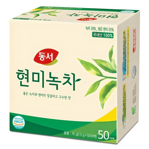 Dongseo Brown Rice Green Tea, 75g (1.5g x 50 tea bags), 1 Pack