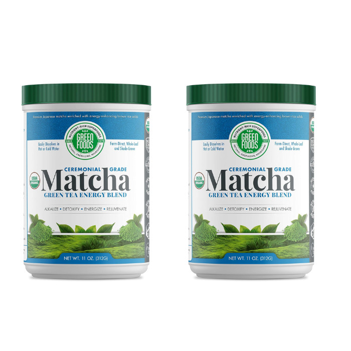 Green Foods Matcha Green Tea Energy Blend – Ceremonial Grade 11 oz (PACK OF 2 )