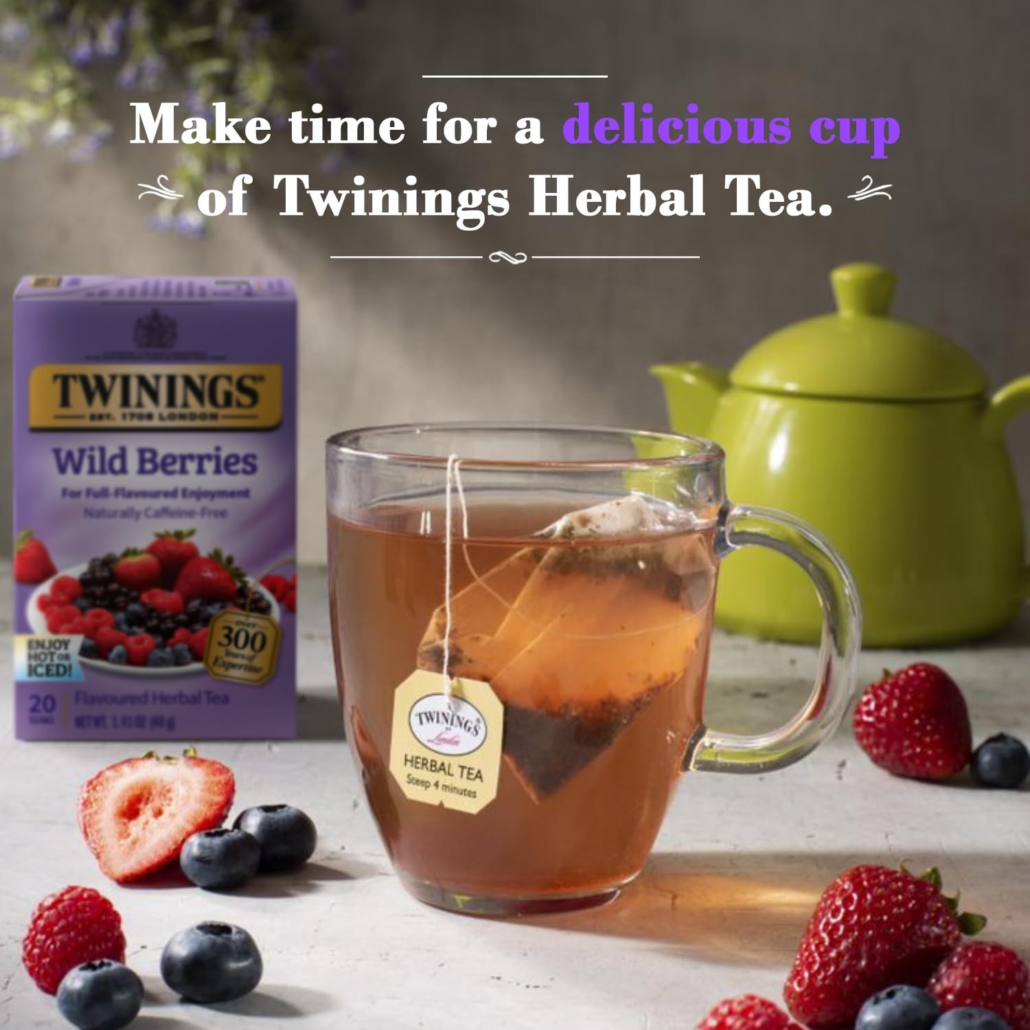 Twinings Wild Berries Tea – Naturally Caffeine-Free 20 Count (Pack of 2)