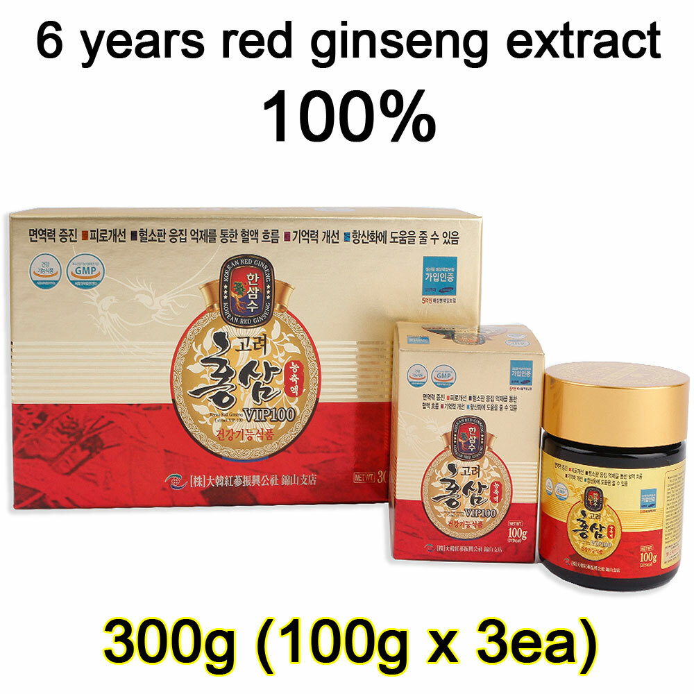 100% Pure Korean 6 Year’s Red Ginseng Extract VIP 100 / 100g x 1ea or 3ea
