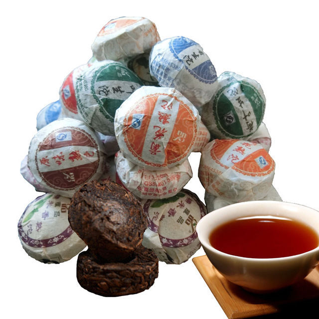 Natural Herbal Energy Tea for Men Women Ripe Pu-erh 10 Balls 50g