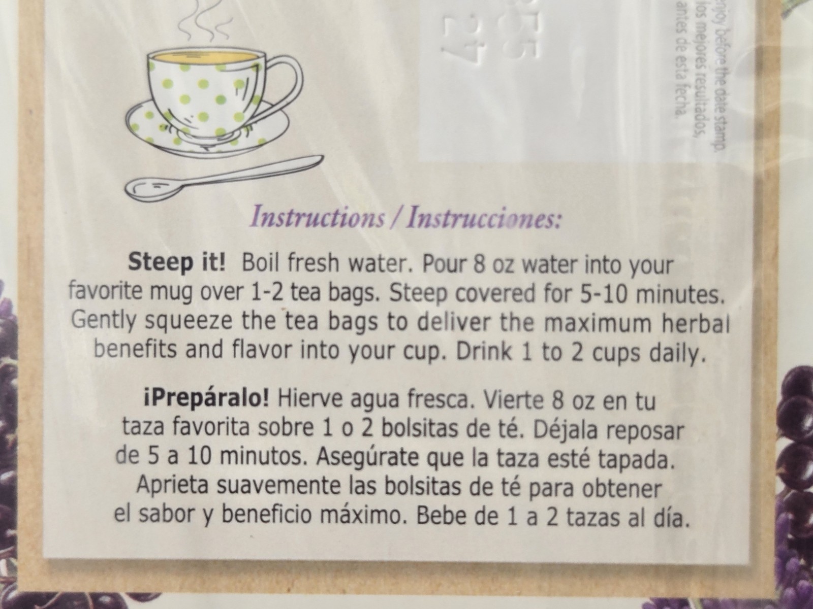 Tadin Organic Elderberry Immunity 20 Tea Bags (Lot Of 6 Boxes) Sick Health Drink