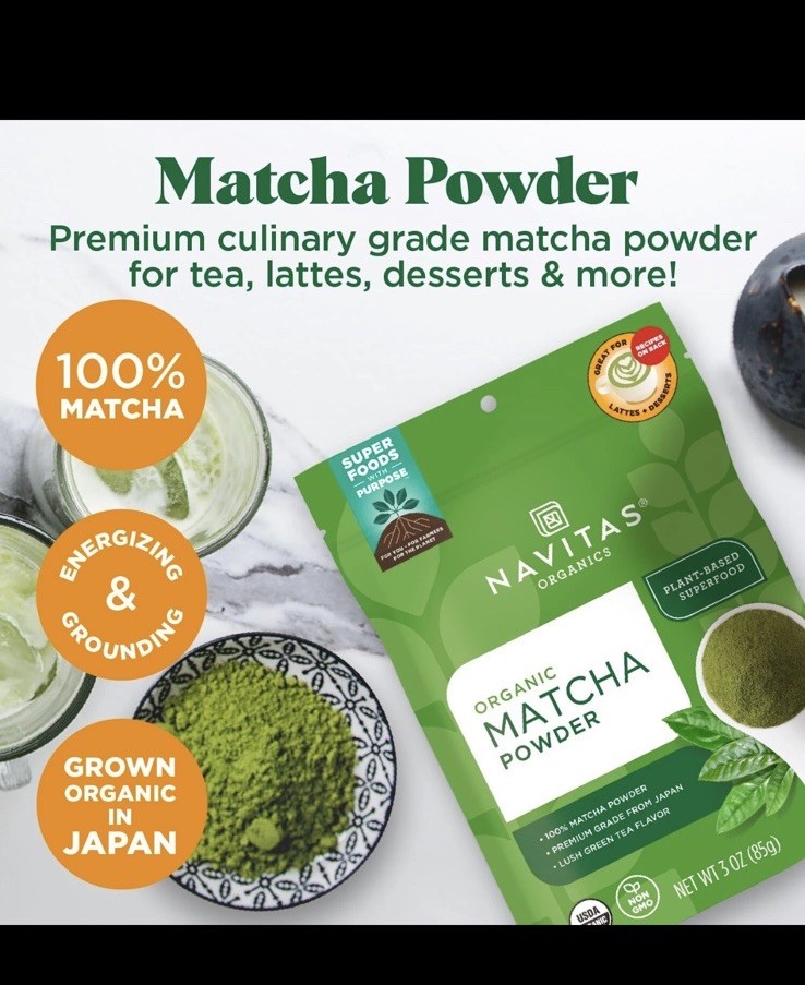 Navitas Organic Matcha Powder 3 oz – Premium Culinary Grade, Non-GMO, Vegan