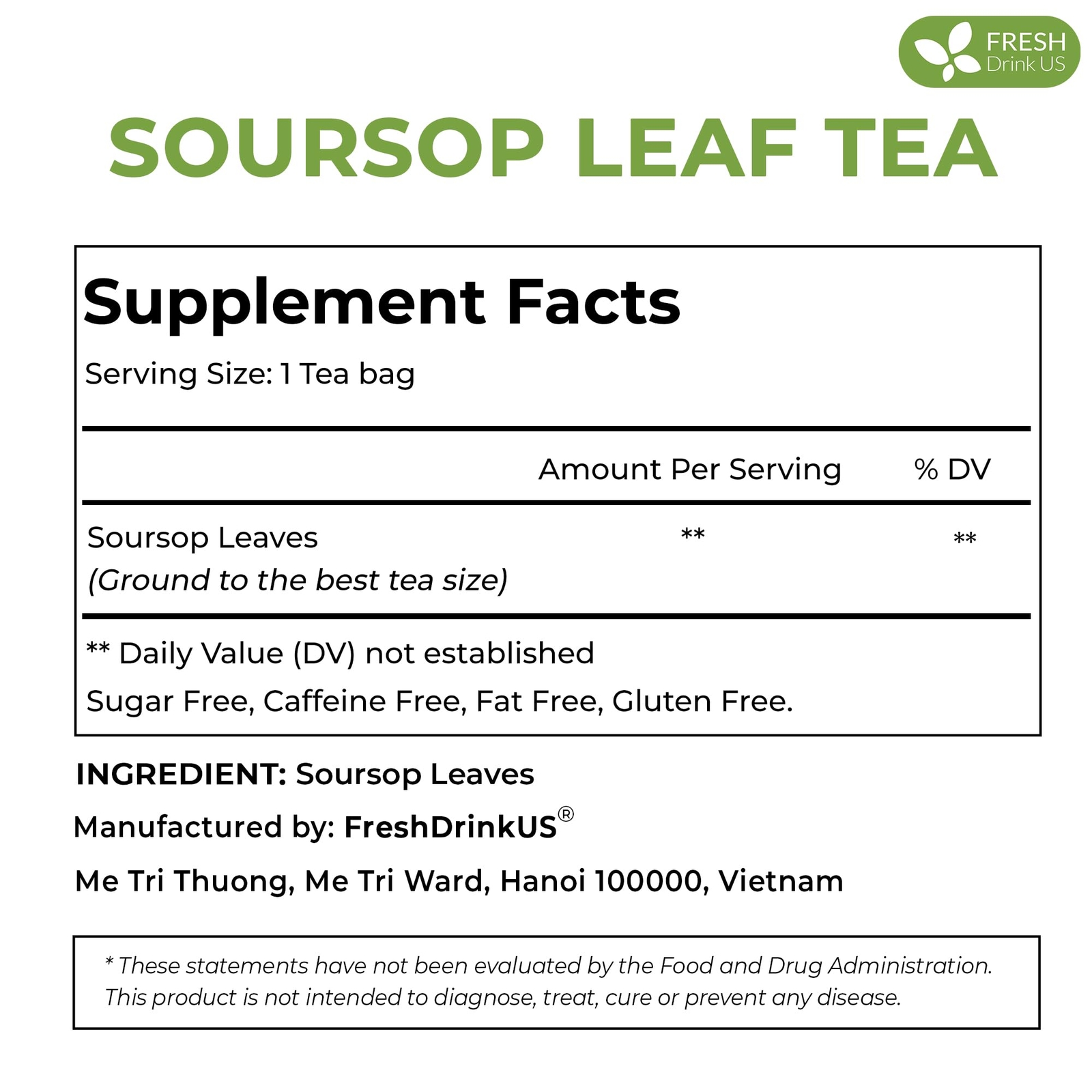 40 Premium Soursop Graviola Leaf Tea Bags 100% Natural and Pure from Soursop …