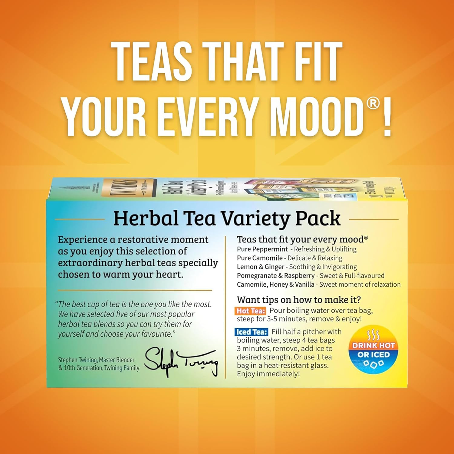 Herbal Tea Variety Pack, 20 Count (Pack of 1), Formerly Assorted Herbal, Include