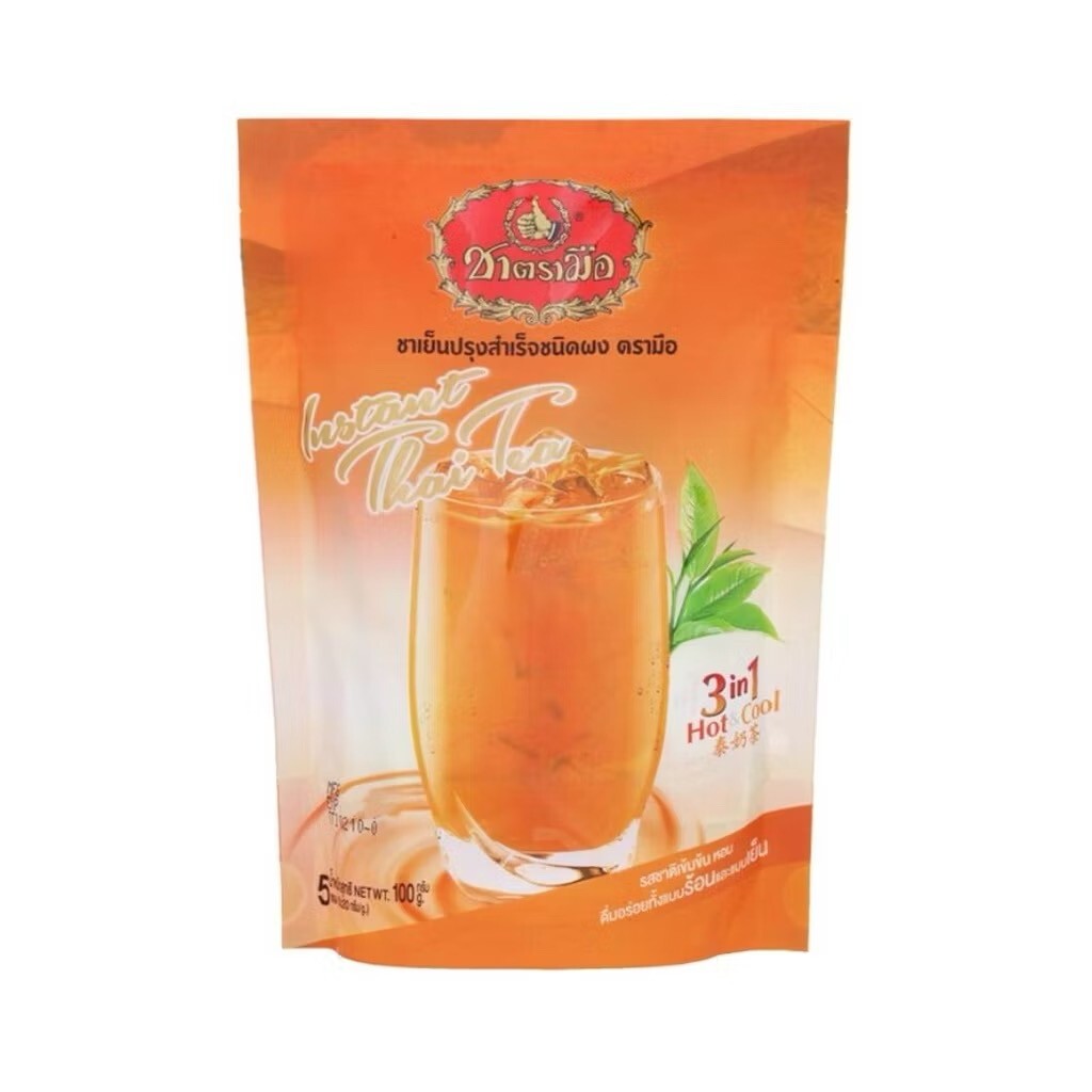 5x Cha Tra Mue Instant Thai Milk Tea Mix 3-in-1 Hot or Iced Drink Refreshing