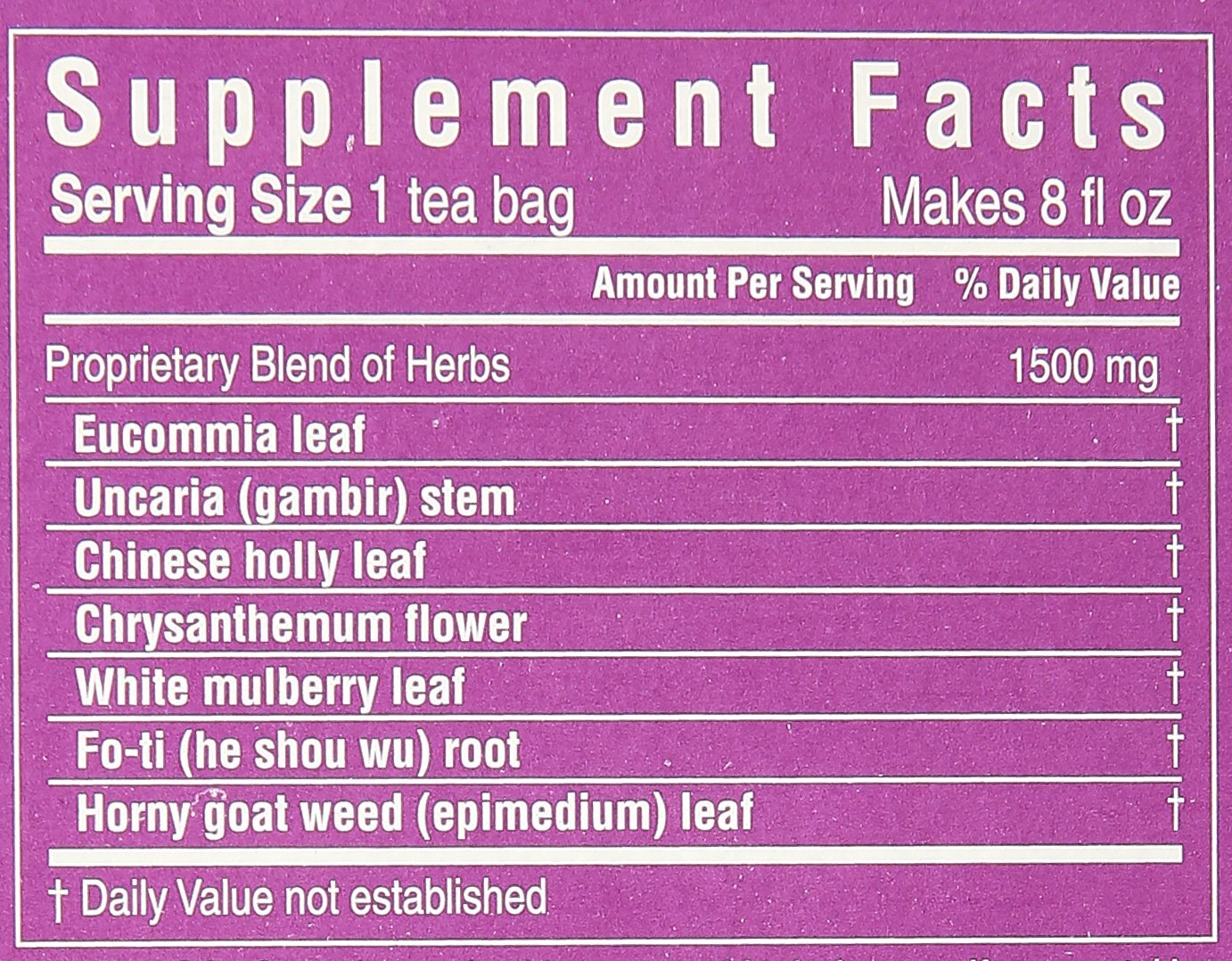 Triple Leaf Tea Blood Pressure Herbal Tea Bags 20 Count Healthy Function