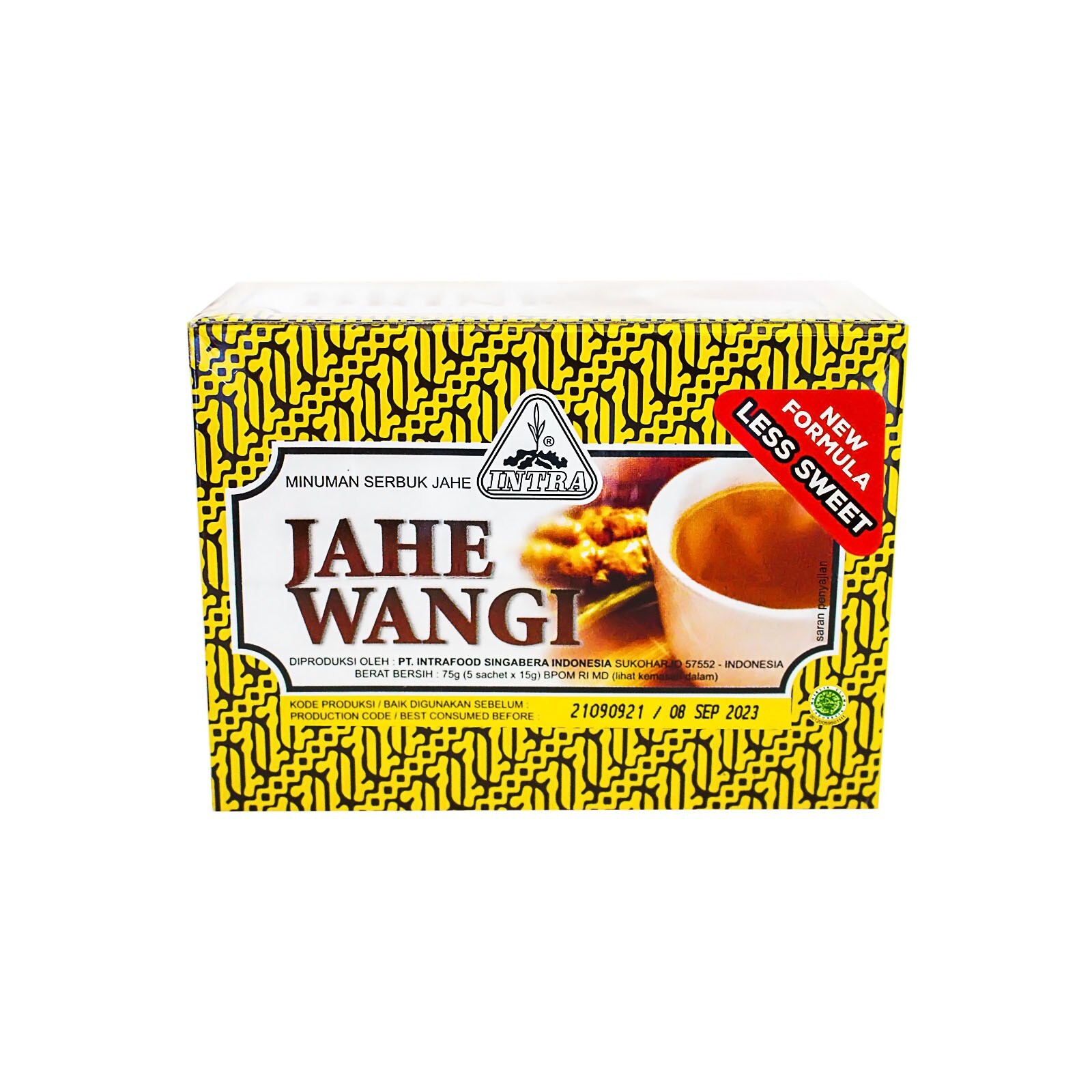 Intrafood Indonesia Ginger Tea Jahe Wangi (15g x 5sachets) Box of 4