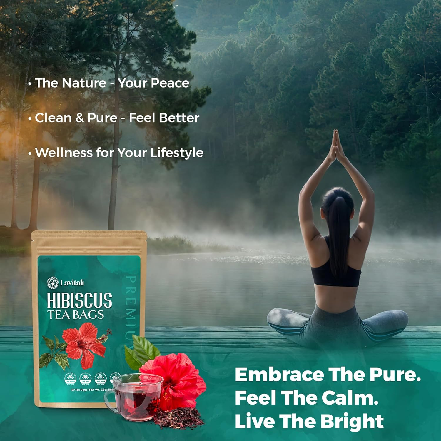 , Hibiscus Tea Bags | 60 Bags, 100% Pure Herbal Tea | Caffeine-Free, Antioxidant