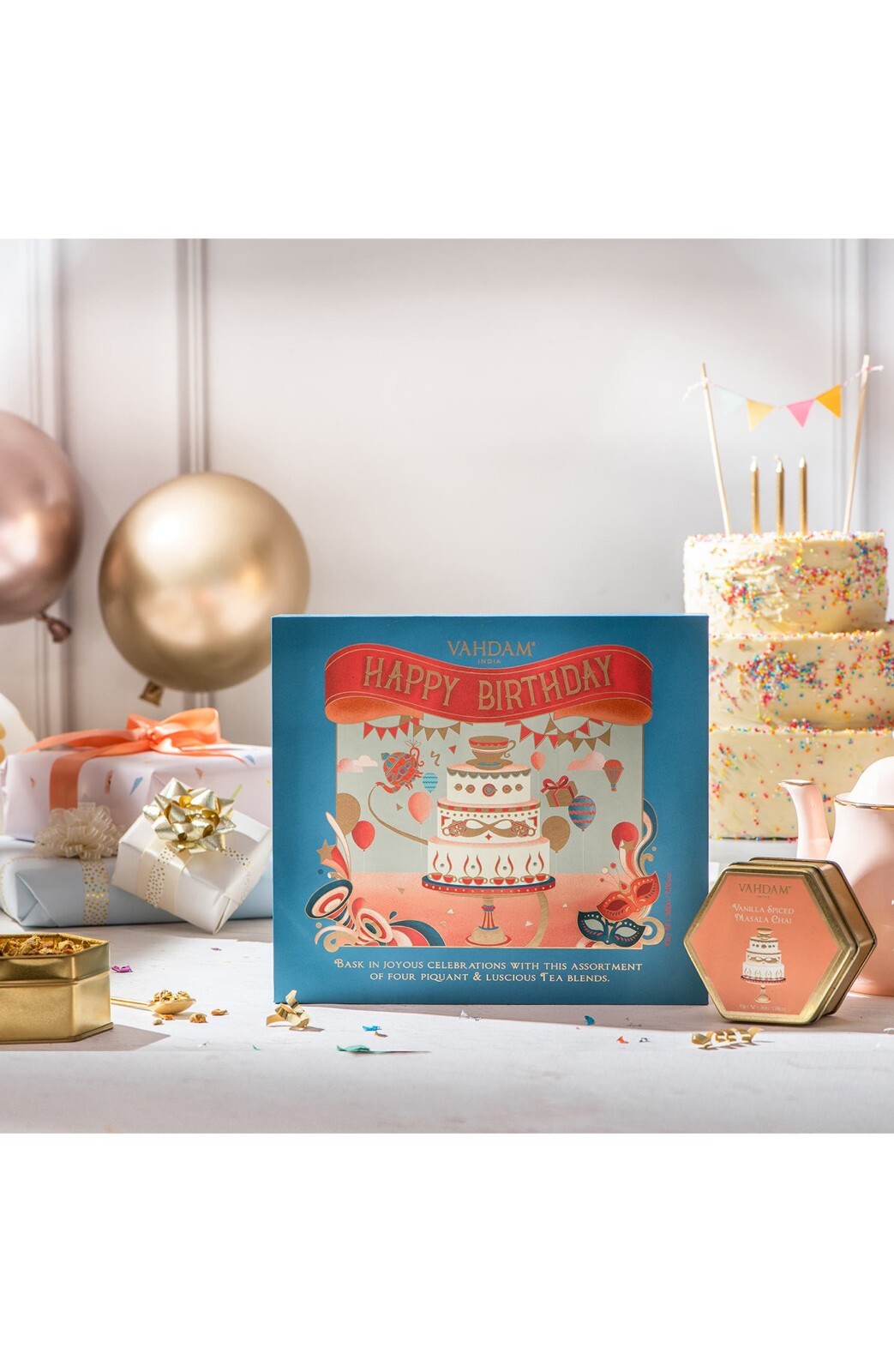 VAHDAM, Happy Birthday, Tea Gift Set, 4 Teas Free Shipping